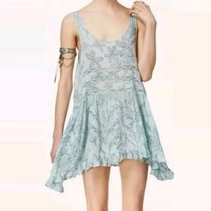 Free People Trapeze Slip Voile Seafoam Dress